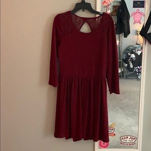 Maroon open back dress